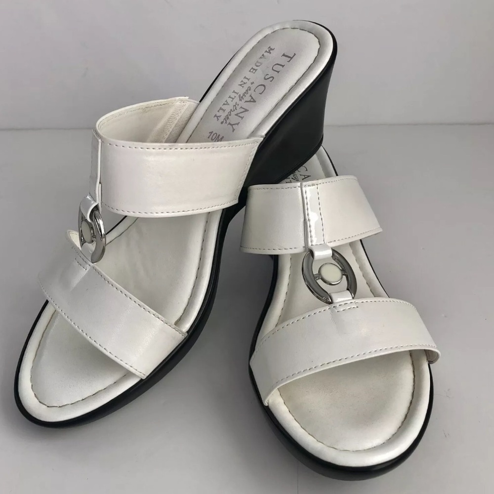 Easy Street Womens Tuscany Sandals, White Size 10M made in Italy Cj8 ps2